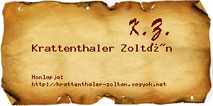 Krattenthaler Zoltán névjegykártya